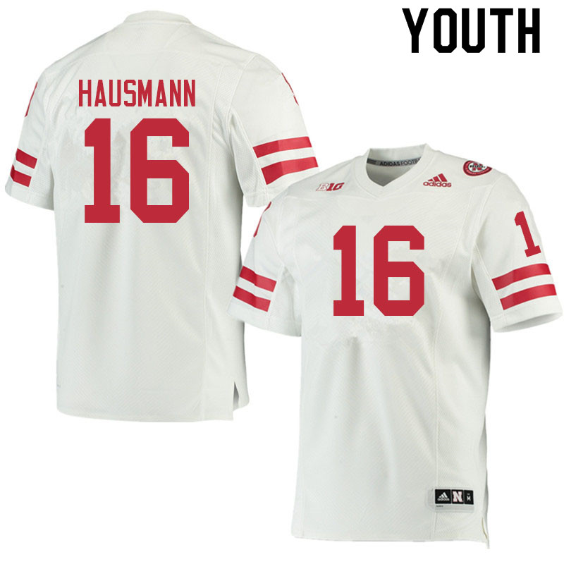 Youth #16 Ernest Hausmann Nebraska Cornhuskers College Football Jerseys Sale-White